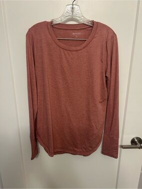 Athleta Long-Sleeve Crew Tee in Dusty Rose Heather
